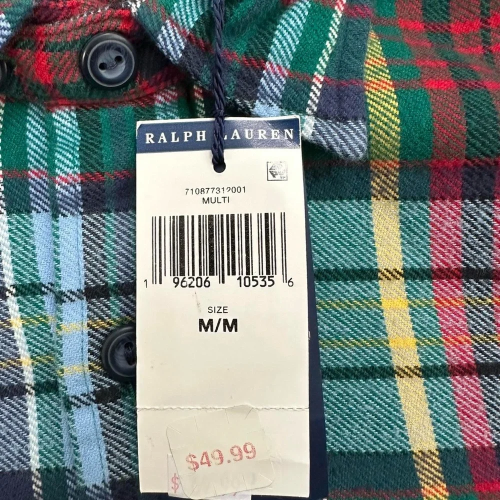 Polo Ralph Lauren NWT Men’s Classic Fit Plaid Flannel Long Sleeve‎ Shirt Medium
